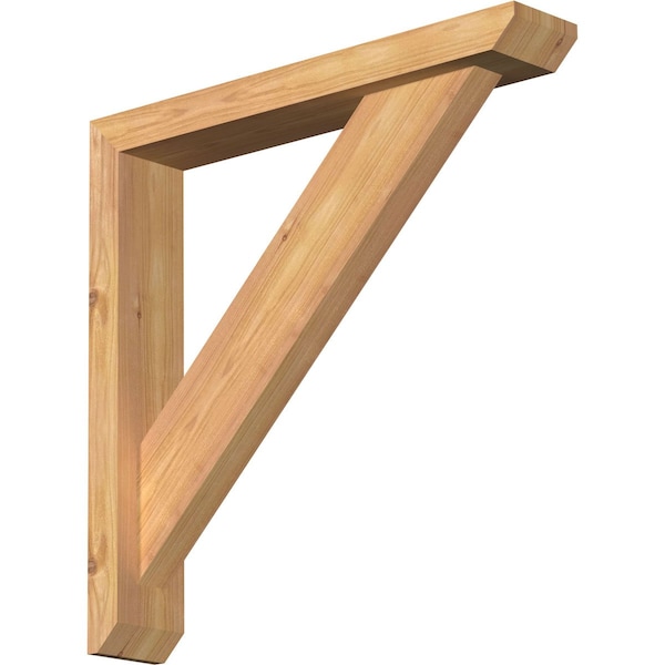 Ekena Millwork Traditional Slat Smooth Bracket w/ Offset Brace, Western Red Cedar, 3 1/2"W x 20"D x 20"H BKT0402X20X20TRA06SWR - main